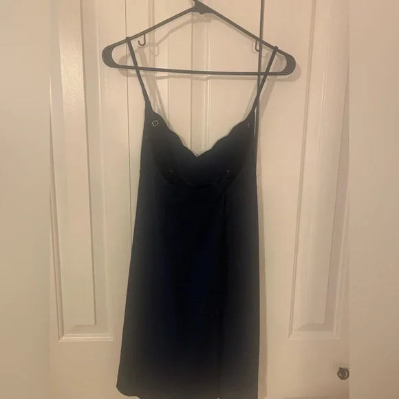 Gianni Bini Faux Suede Deep Blue Scalloped Dress - Picture 5 of 5